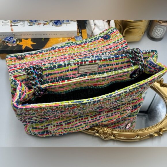 🆕 KURT GEIGER LONDON 🧿 NWOT Large Tweed Kensington, Multicolour Woven - Picture 12 of 15
